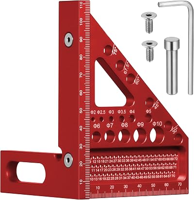 Fentar 3-D Speed Square 22.5-90 Aluminum Alloy with 11 Drill Holes Red