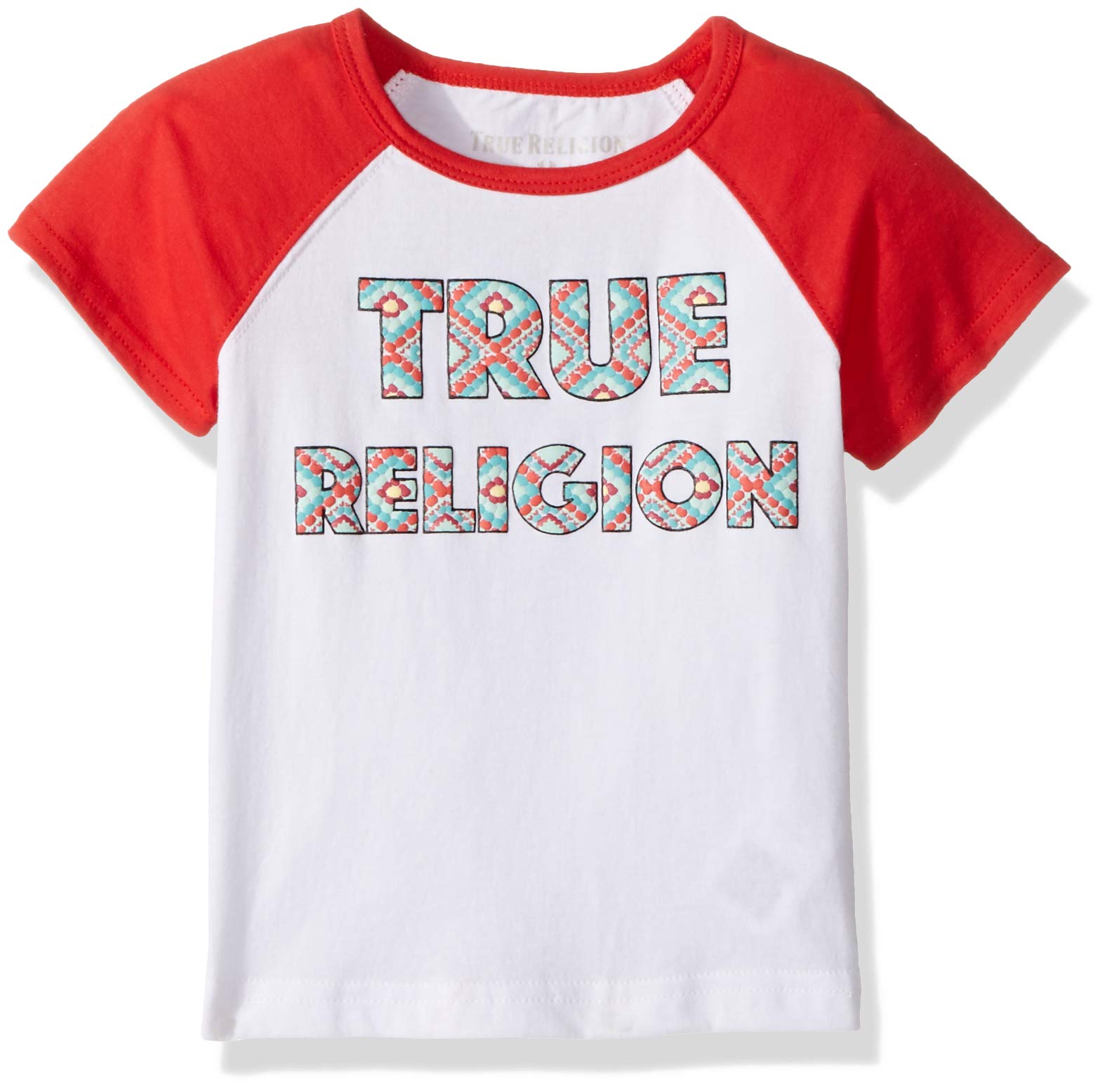 true religion t shirt white red
