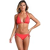 Island Goddess Rouched Halter Bikini Swimsuit Top