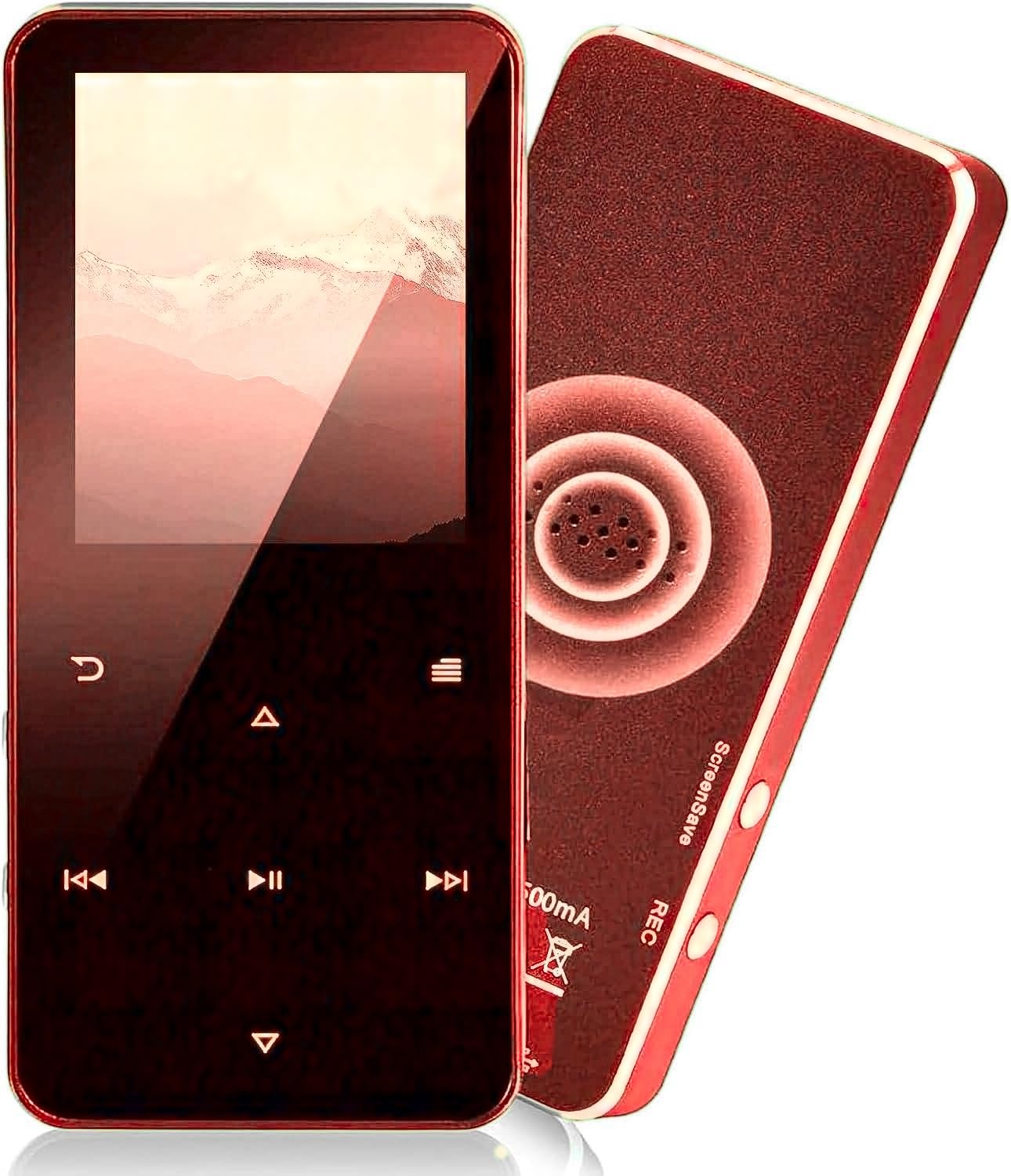 Photo 1 of 144GB MP3 Player - Music Player with Bluetooth 5.2 HiFi Sound Shuffle Single Loop FM Radio Built-in HD Speaker Voice Recorder Mini Design Ideal for Sport-red