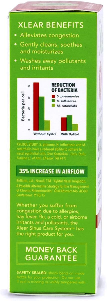 Xlear Nasal Spray with Xylitol, All-Natural Saline Nasal Spray for Sinus Rinse & Sinus Relief 1.5 fl oz (3 Pack): Health & Personal Care