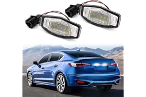 VRASLY 2 Pcs LED License Plate Light Lamp Tag Lights Compatible with Honda MDX TSX TL ILX RDX RL Accord Odyssey Civic Sedan Pilot Rear Tag Lights, Powered by 18-SMD 6000K White