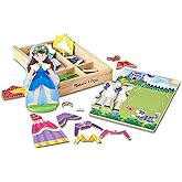 Melissa & Doug Princess & Horse Magnetic Dress-Up Wooden Dolls Pretend Play Set (35 pcs)