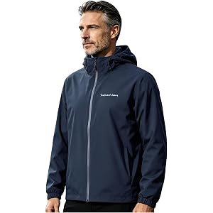 SHDR SHEPHERD DIARIES Water Proof Jacket, Lightweight Zip Up Hoodie Men, Mens Rain Jacket Raincoat Windbreaker Running