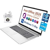 HP 17.3"" Business Laptop, Free Microsoft Office 2021 with Lifetime License, Widescreen HD+ Display, Intel Quad-Core i3-1125G4 3.7 GHz, 16GB DDR4, 1TB SSD, 9.5 Hours Battery, Windows 11 Pro, Silver