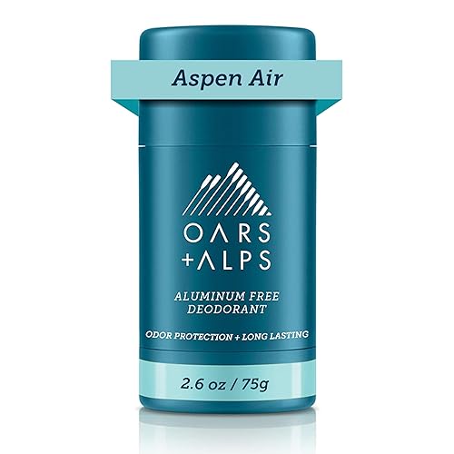 Oars + Alps Aluminum Free Deodorant for Men and Women, Dermatologist Tested and Made with Clean Ingredients, Travel Size, Aspen Air, 1 Pack, 2.6 Oz