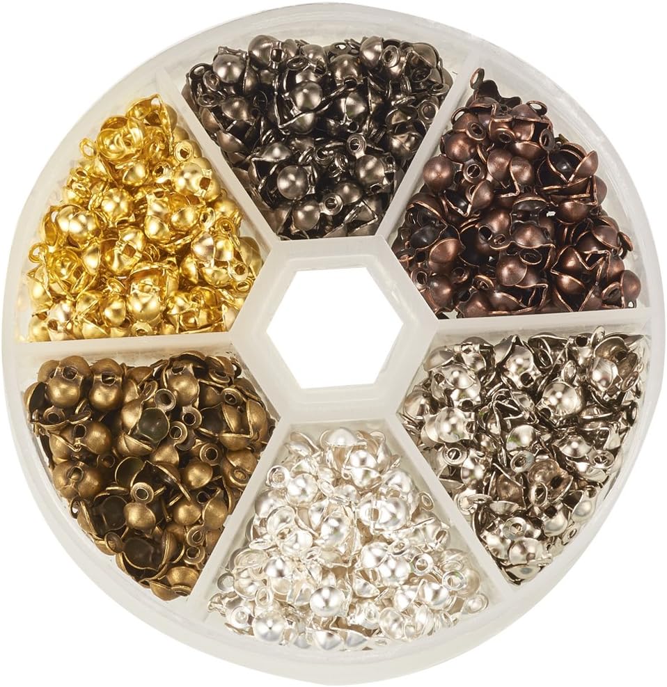 PandaHall Elite 1 Boite Perles a ecraser Perles Tips en Fer Rond