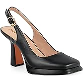 ANN CREEK High Heels for Women Slingback Square Toe Pumps Shoes Closed Toe Mary Jane Fashion Dressy Platform Heeled Sandals Black Size 6