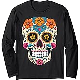 Sugar Skull Calavera Halloween Long Sleeve T-Shirt