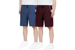 CAMLAKEE Boys Athletic Shorts Quick Dry Kids Performance Basketball Shorts with Zipper Pockets