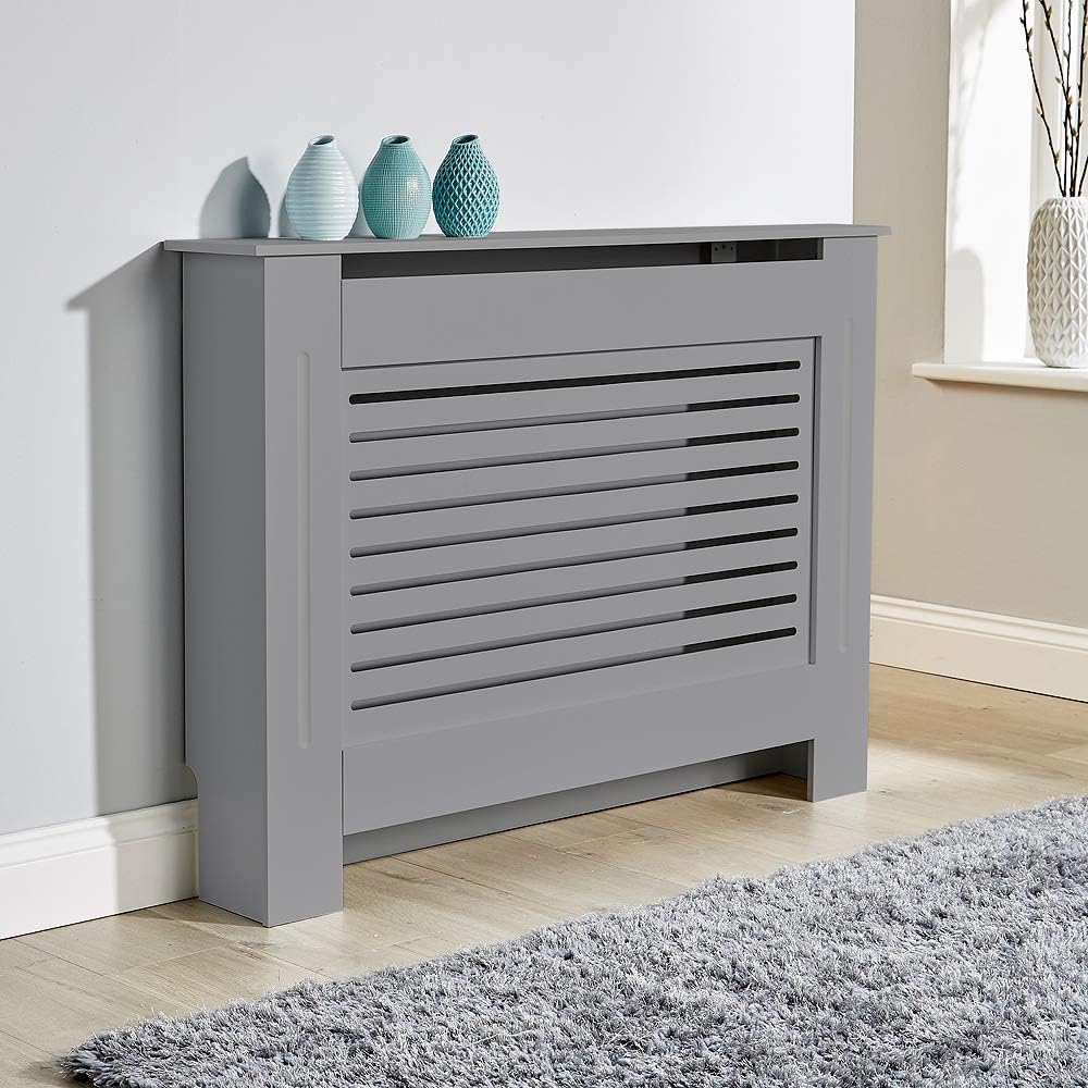 BFW Wooden Grey Radiator Cover with Grill, Medium Amazon.co.uk