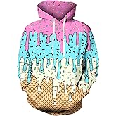 Move Dance Ice Cream Hoodies Youth and Men Pullover Sweatshirts Boys Baseball Hooded With Big Pockets