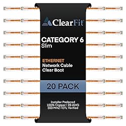 ClearFit Slim 20 Pack - 5 Feet Cat6 Slim 28AWG