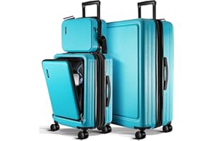 TRAVELARIM Luggage Sets 3 Piece, 22 Inch Carry on Luggage and 28 Inch Suitcases with Wheels Spinner, Durable Hard Shell Suitcase Set, Expandable Travel Suitcase, Teal