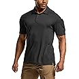 CQR Men's Polo Shirts, Tactical Short Sleeve Golf Performance Shirts, Lightweight Dry Fit UPF 50+ Pique
