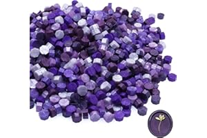 ONWINPOR 600Pcs Wax Seal Beads, Pearl Purple Sealing Waxs Bead for Wax Seal Stamp, Dark Violet Waxing Sealbeads Set with 6 Colors Perfect for Gift Sealings, Lettersealing, Envelopesealing (Purple)