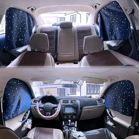 Amazon Zatooto 車サイドウィンドウサンシェード 4枚 日よけ フロントリア 磁気 プライバシーサンシェード 車フロントガラスカーテン 赤ちゃん 子供 睡眠用 Xingxing 4個 サイドバイザー 車 バイク