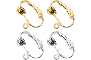 Bememo 36 Pack Clip-on Earring Converter with Easy Open Loop for DIY Earring and Turn Any Studs or Pierced into Clip on (Gold and Silver)