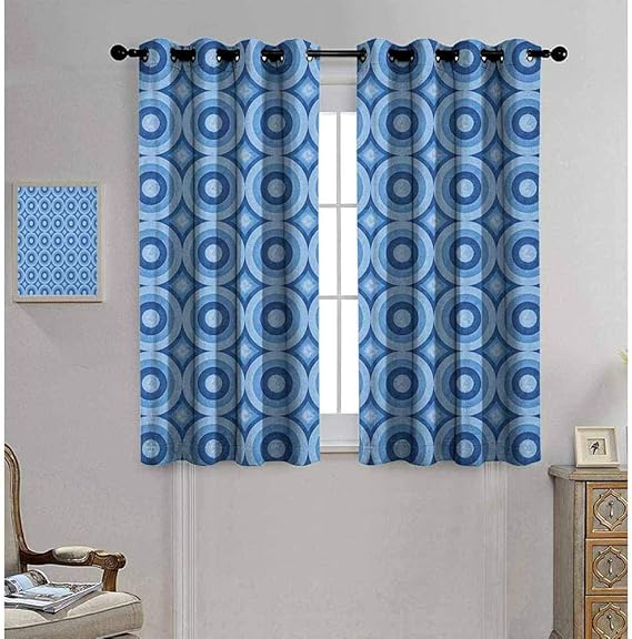 Blue Grommet Curtains 96 Inches Long Blue Pale Blue Rustic Curtains