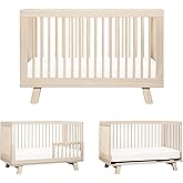 Babyletto Hudson 3-in-1 Convertible Baby Crib - GREENGUARD Gold Certified - Convertible Crib to Toddler Bed and Daybed - Baby Bed with 4 Adjustable Heights - Wooden Crib - Washed Natural
