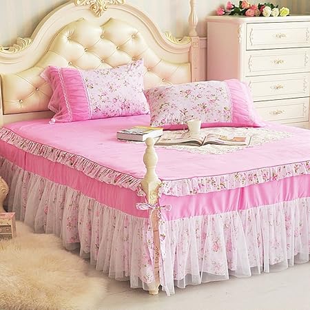 Bed Skirt Cotton Lace Bedspread 100 Cotton Single Bed Cover Sheet