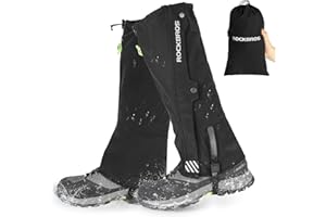 ROCKBROS Leg Gaiters for Hiking Waterproof Leg Gaiter for Skiing Walking Snow Boot Gaiters Tear Resistant Adjustable Gaiters
