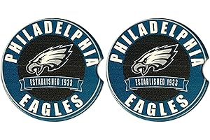 Fan Creations Set of 2 NFL Car Coasters Removable Absorbent Ceramic Stone Coasters - Ideal Gift for Everyday and Die Hard Football Fans - Show Your NFL Team Spirit