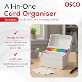 Osco White Gloss Plastic Index Box Regular A-Z Dividers 100 Cards 6x4 view 4