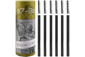 LOONENG Willow Charcoal Sticks, Natural Willow Charcoal for Artists, Beginners, or Students of All Skill Levels, Great for Sketching, Drawing, and Shading, Approx 7-9mm in Diameter, Pack of 25