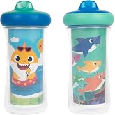 The First Years Pinkfong Baby Shark Insulated Sippy Cup - Spill Proof Toddler Cups - Made Without BPA - 9 Oz - 2 Count