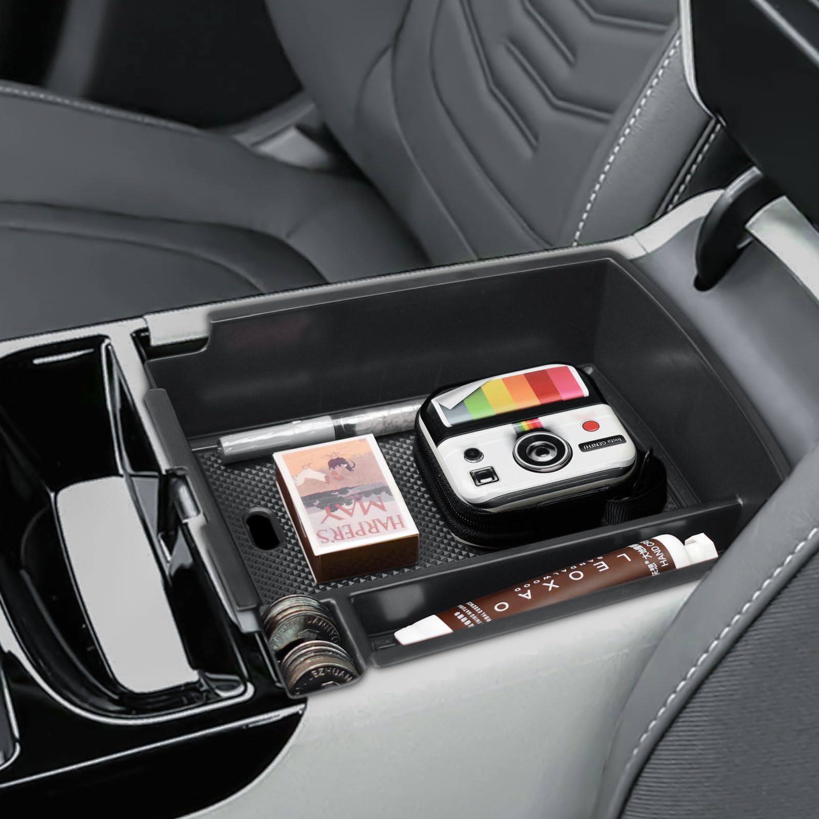 Photo 1 of TACOBRO Custom-Fit Center Console Organizer Tray for 2025 Hyundai Tucson – Compatible with Gas Limited, Hybrid and Plug-in Hybrid Models, Fit Shift by Wire Mechanism on The Steeering Column Only