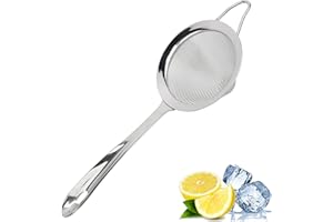 A Bar Above Fine Mesh Sieve Strainer, 304 Stainless Steel Cocktail Strainer with Ergonomic Handle, Professional Grade Bar Too