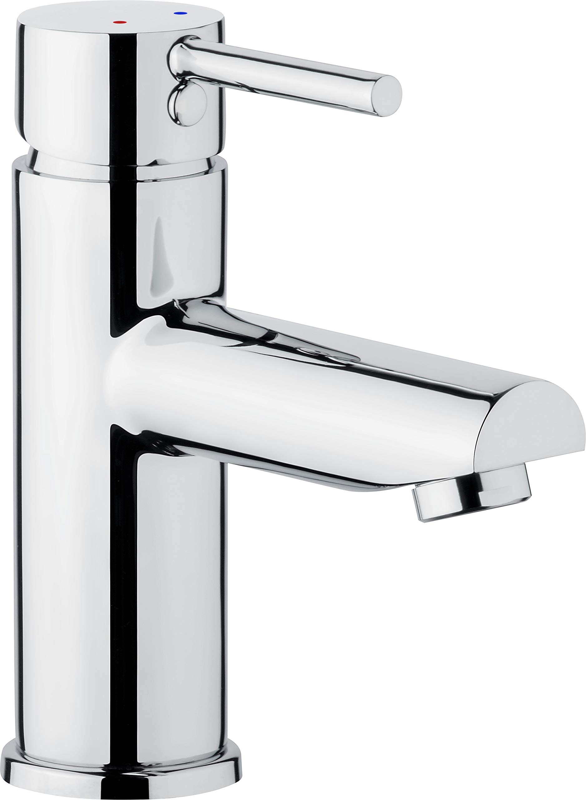 Cornat Calo CAL1 Single-Lever Washbasin Tap Chrome-Plated Brass Body Effortless Shaft Attachment with Pressure Drain Valve/High Pressure Tap/Bathroom Sink Tap