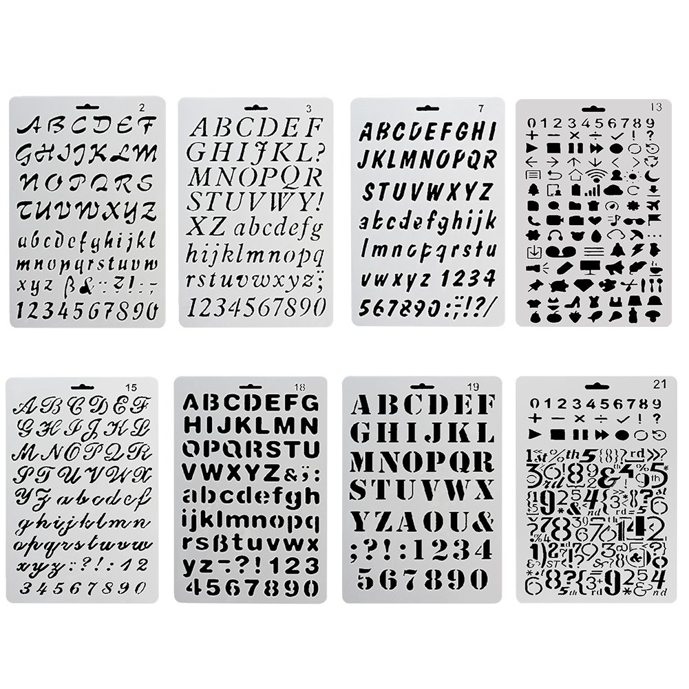 Buy Evenwils 8 Pack Alphabet Stencils, Letter Drawing Painting Stencils