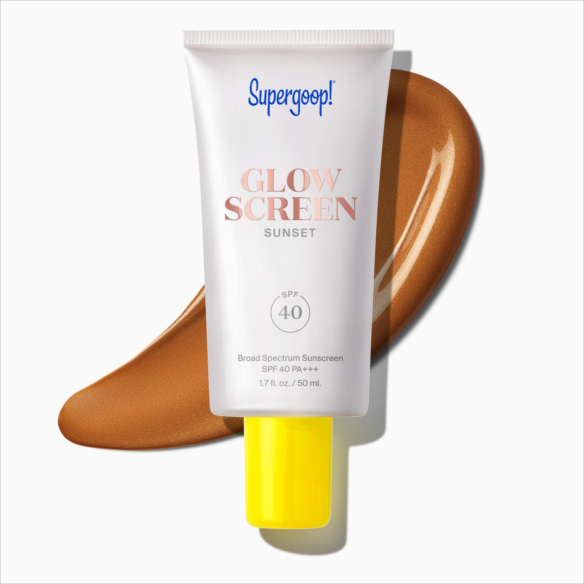 Supergoop! Glowscreen SPF 40, Sunset (Deep Bronze Glow) - 1.7 fl oz - Glowy Primer + Broad Spectrum Tinted Sunscreen - Helps Filter Blue Light - Hydration - Hyaluronic Acid & Vitamin B5 Image