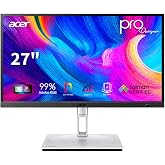 Acer ProDesigner PE270K L1smiqpruzx 27" 4K UHD Monitor, Up to 144Hz | Delta E<1 Factory Calibrated, Calman Verified, 99% Adobe RGB, 96% DCI-P3, DisplayHDR 400, AMD FreeSync, USB-C 90W PD