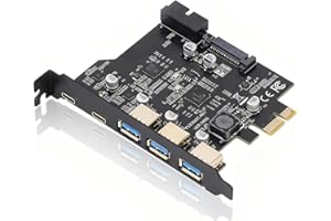 PCIe to USB 3.2 Gen 2 Card with 20 Gbps Bandwidth, 3 USB Type A and 2 USB Type C Ports, PCIe Expansion Card USB Card for Desk