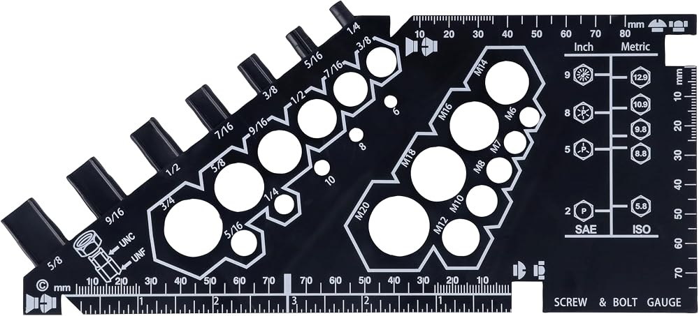 Laser 8251 Nut Bolt & Screw Gauge ABS Plastic Multifunction Tool