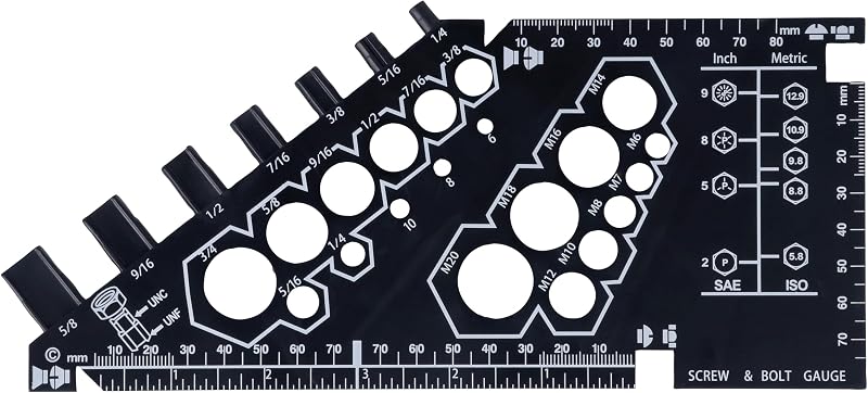Laser 8251 Nut Bolt & Screw Gauge ABS Plastic Multifunction Tool
