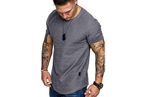 UNI CLAU Fashion Mens T Shirt Muscle Gym Workout Athletic Shirt Cotton Tee Shirt Top