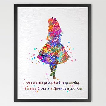 Alice In Wonderland Inspired Watercolor Print Nursery Wall Art