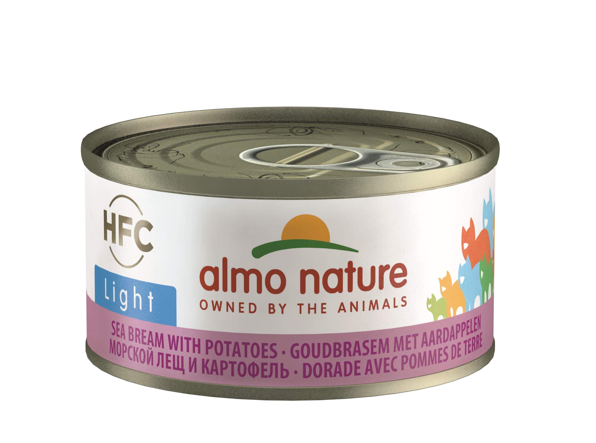 Almo Nature HFC Light - Wet Cat Food for Adult Cats - Sea Bream with Potatoes - Human Grade, Gluten Free, Monoprotein - 70g, Pack of 24 โ image 1