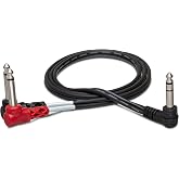 Hosa STP-201RR Insert Cable, Right-angle 1/4 Inch TRS to Dual Right-angle 1/4 Inch TS, 3.3 Feet