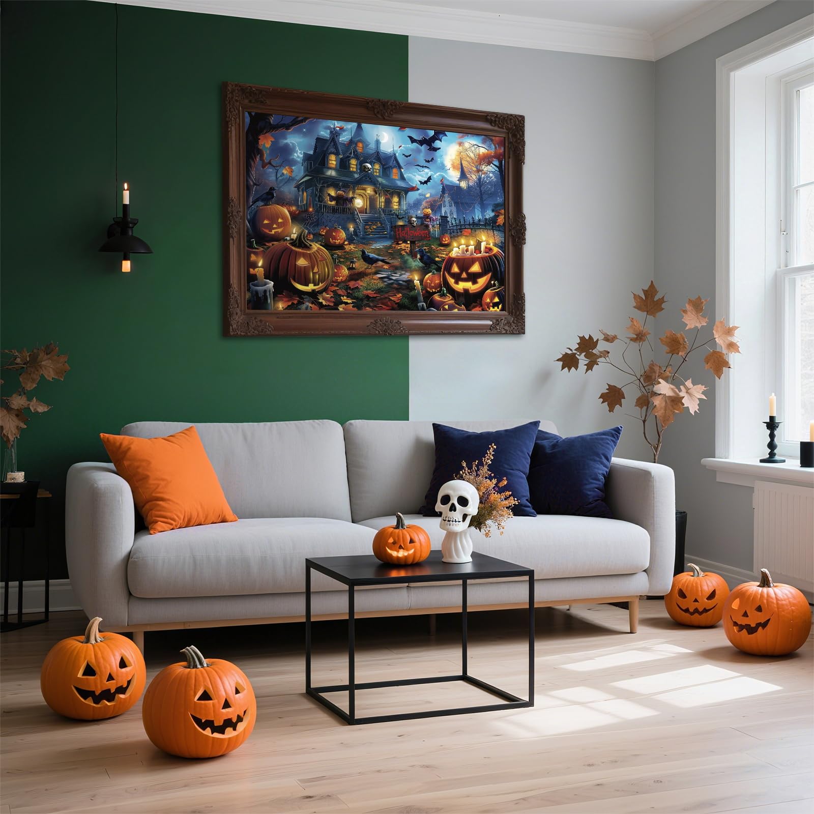 Nattork Jigsaw Puzzle 1000 Pieces for Adults, Halloween Haunted House,Challenging Adult Puzzles for Halloween Decor & Gift