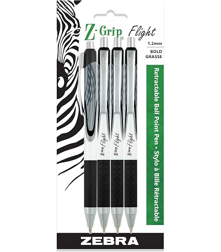 Zebra Z-Grip Kugelschreiber 5er Pack – Tiermuster-Design, Schwarze Tinte 0,7 Mm, Gummiert Für Komfort