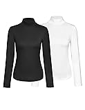 Kindcall Women’s Slim Fitted Mock Turtleneck Tops