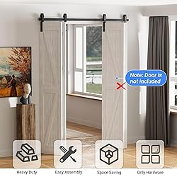 CCJH 96" Bi-Folding Sliding Barn Door Hardware Kit