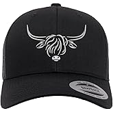 Love Sketches Country Baseball Hat for Men & Women, Embroidered Longhorn Cow Trucker Hat, Adjustable Mesh Snapback Cap
