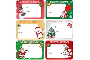 Christmas Labels Stickers 65 x 45mm Xmas Name Gift Label Xmas Tags Sticker Self-Adhesive Christmas Sticky Labels for Present 