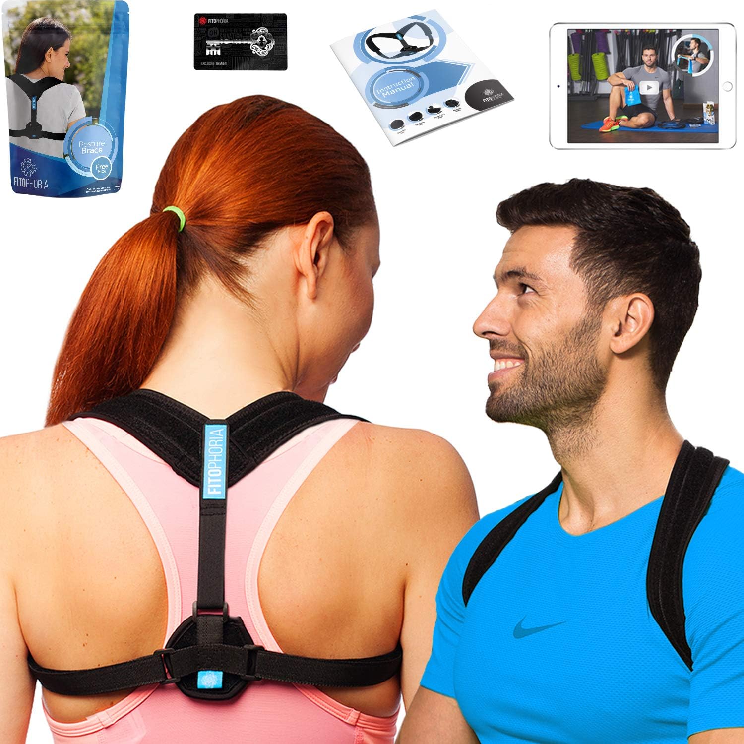 Effective Posture Corrector for Women and Men - Comfortable Back Posture Brace for Prevent Slouching and Hunching - H.O.B Posture Correct Brace by Fitophoria